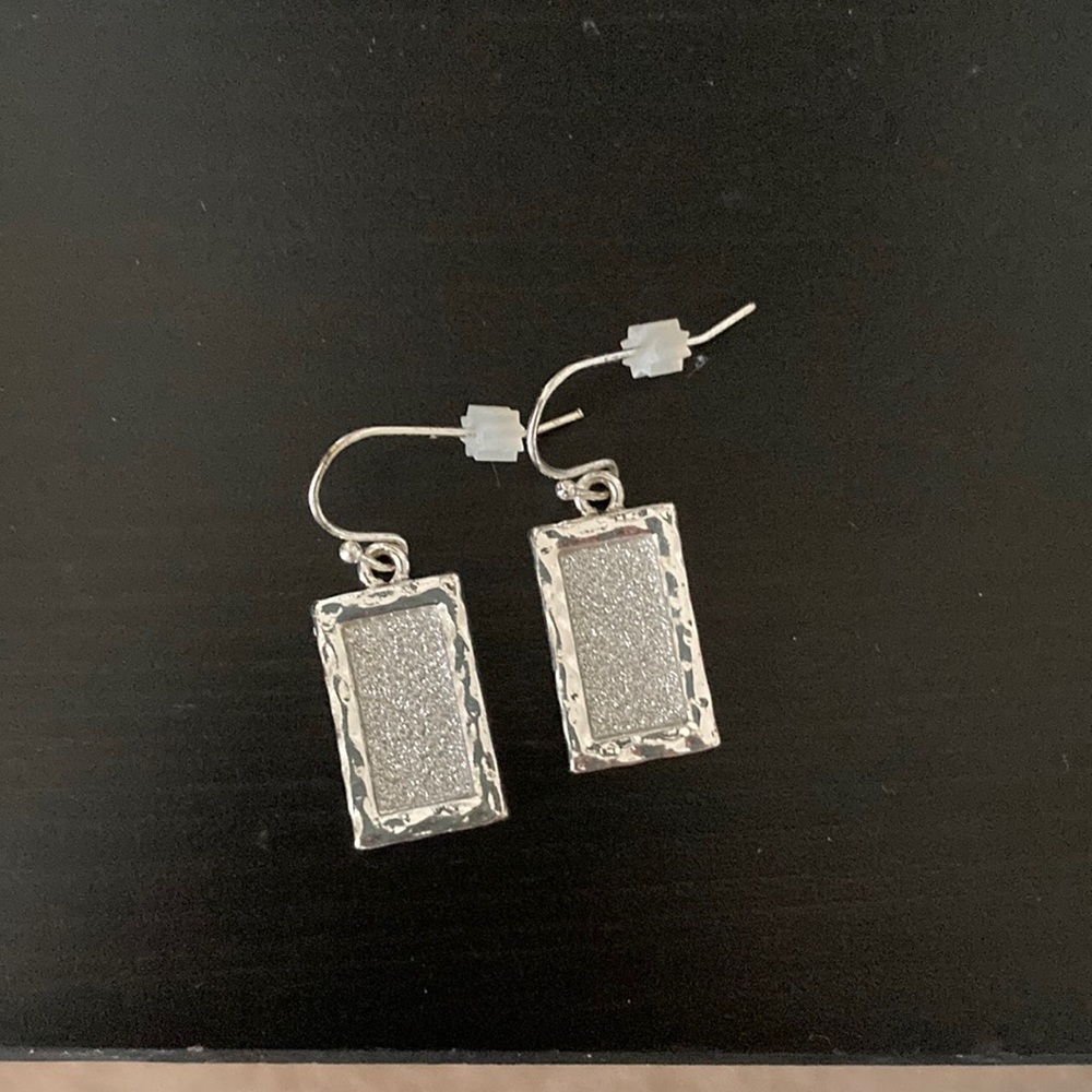 Silver Earrings With Sparkle
